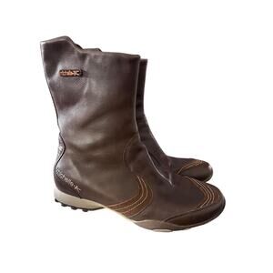 Size 7.5 Michelle K Sport Leather Boots Medieval Renaissance Boots Brown Moto